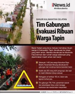 Tim Gabungan Evakuasi Ribuan Warga Tapin