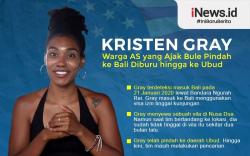 Infografis Kristen Gray Diburu Imigrasi hingga ke Ubud