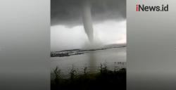 Video  Penampakan Puting Beliung Dahsyat di Tengah Waduk Gajah Mungkur Wonogiri