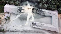 Dampak Semburan Gas, Gedung Ponpes Al-Ihsan Pekanbaru Diselimuti Lumpur