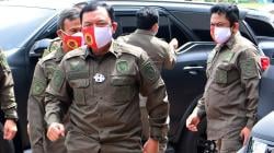 Penampilan Kepala BIN Budi Gunawan Pakai Masker Merah Putih Ikuti Raker DPR