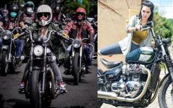 Melirik Cantiknya Wika Salim Naik Moge Membelah Jalanan Kota Bandung