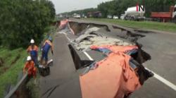Video Jalan Tol Cipali Ambles, Perbaikan Jalan Butuh Waktu hingga 3 Pekan