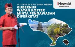 Infografis 141 Desa di Bali Zona Merah Covid-19