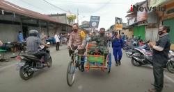 Video Kapolres dan Dandim Tanjab Gowes Becak Hingga 2,5 Km Ajak Masyarakat Terapkan Prokes