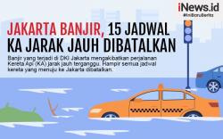 Infografis Perjalanan KA Jarak Jauh Terganggu Banjir