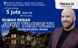 Infografis Rumah John Travolta Dijual Seharga Rp70,5 Miliar