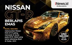 Infografis Nissan GT-R Berkelir Emas Seharga Rp7,8 Miliar 