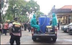 Dukung PPKM Mikro, Mobil Anggota Polres Pemalang Dilengkapi Tandon Air Disinfektan