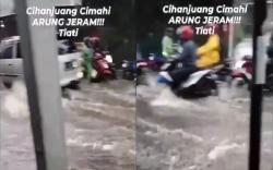 Hujan Deras, Jalan Cihanjuang Tergenang Banjir, BPBD Cimahi: Tak Ada Laporan