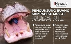 Infografis Pengunjung Taman Safari Buang Sampah ke Mulut Kuda Nil