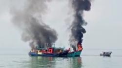 6 Kapal Asing Ilegal Berbendera Malaysia Ditenggelamkan di Belawan