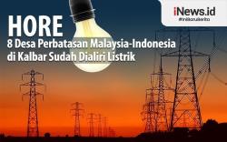 Infografis 8 Desa Perbatasan Malaysia-Indonesia di Kalbar Sudah Dialiri Listrik