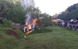 Ini Kronologi Ferrari Putih Terbakar di Km 105B Cipularang<