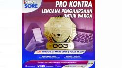 Pro Kontra Lencana Penghargaan untuk Warga, Simak Selengkapnya di iNews Sore Minggu Pukul 16.00 WIB