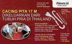Infografis Cacing Pita 17 Meter Dikeluarkan dari Anus Pria di Thailand