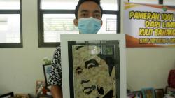Pelajar SMPN 1 Semarang Bikin Lukisan Jokowi dari Limbah Kulit Bawang Putih