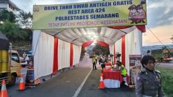Libur Panjang, Polrestabes Semarang Layani Drive Thru Swab Antigen di Rest Area Tol