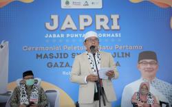 Ridwan Kamil Meneteskan Air Mata saat Peletakan Batu Pertama Masjid Syeikh Ajlin Gaza<