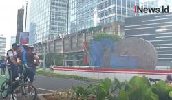 Video Pembangunan Tugu Sepeda di Jalan Sudirman Jakpus Dilanjutkan