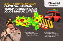 Infografis Polda Jateng Sekat 14 Titik Perbatasan Antisipasi Pemudik