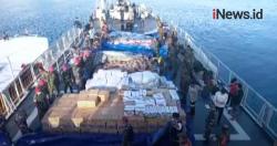 Video KRI Ahmad Yani-351 Tiba di Pulau Sawu NTT Bawa 12 Ton Bantuan
