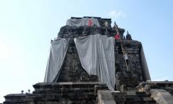  Arah Ancaman Erupsi Merapi Berubah, Terpal Penutup Candi Mendut Dilepas