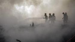 Penampakan Lapak Ban Bekas di Bogor Ludes Terbakar akibat Tersambar Petir