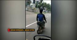 Video Viral Aksi Pengendara Sepeda Motor Lepas Tangan
