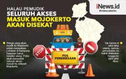 Infografis Seluruh Akses Masuk Mojokerto Akan Disekat