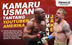Infografis Kamaru Usman Tantang Youtuber Amerika Jake Paul