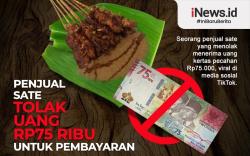 Infografis Penjual Sate Tolak Uang Rp75 Ribu untuk Pembayaran