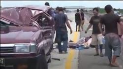 Pecah Ban, Minibus Berisi 9 Penumpang Terbalik di Tol Medan-Tebingtinggi, 5 Terluka