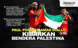 Infografis Paul Pogba dan Amad Diallo Kibarkan Bendera Palestina