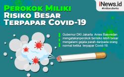 Infografis Anies Ingatkan Perokok Miliki Risiko Besar jika Terpapar Covid-19