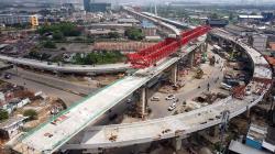 Penampakan dari Udara Progres Pembangunan Tol Kelapa Gading - Pulo Gebang