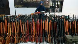 Ratusan Pucuk Senapan Angin Ilegal Diamankan Polres Blitar Kota