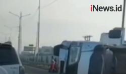 Video Kecelakaan Minibus Rombongan Keluarga di Tol Belmera Medan, 2 Orang Tewas