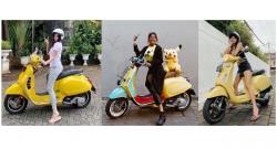 Deretan Artis Cantik Hobi Tunggangi Skuter Vespa, Ini Paling Seksi