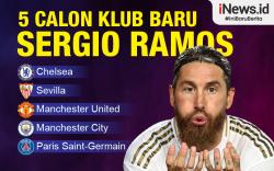 Infografis 5 Calon Klub Baru Sergio Ramos