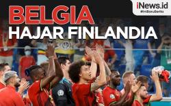 Infografis Belgia Hajar Finlandia dan Juara Grup B Euro 2020