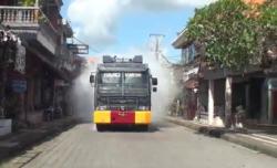 Zona Hijau Covid,  Kawasan Ubud Disemprot Ribuan Liter Disinfektan