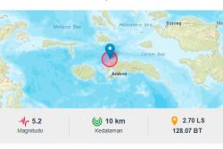 Gempa Terkini M 5,2 Guncang Seram Maluku, BMKG: Tidak Berpotensi Tsunami