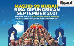 Infografis Masjid 99 Kubah Bisa Difungsikan September 2021