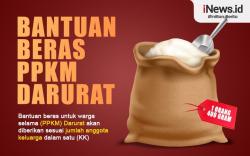 Infografis Bantuan Beras PPKM Darurat di NTB