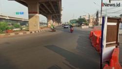 Video Lokasi Pos Penyekatan Sumber Artha Bekasi Sepi Kendaraan