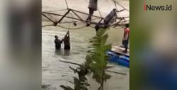 Video Jembatan Gantung di Labuhanbatu Utara Putus, 4 Orang Luka