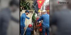 Video Sapi 1 Ton Lepas dan Masuk Selokan, Evakuasi oleh Damkar Berlangsung Dramatis