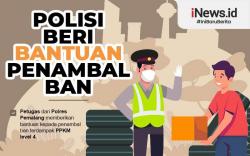 Infografis Polres Pemalang Beri Bantuan kepada Penambal Ban