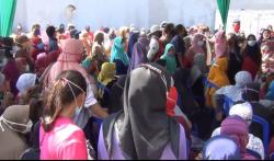 Ngeri, Ribuan Warga Berdesak-desakan Antre Bansos  di Kantor Pos Gringsing Batang 